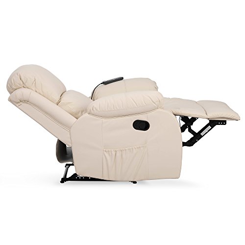 Novohogar Sillón de Masaje Coliseum Sistema de Calor Lumbar y 10 Motores Que Cubren Las 4 Zonas Corporales (Crema)