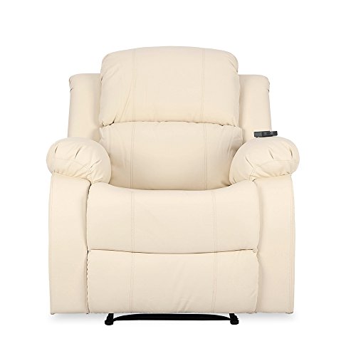 Novohogar Sillón de Masaje Coliseum Sistema de Calor Lumbar y 10 Motores Que Cubren Las 4 Zonas Corporales (Crema)