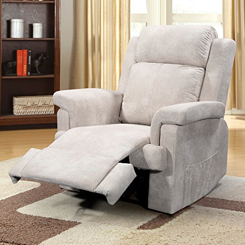 Novohogar Sillón Reclinable Praga con Muelle Ensacado, Respaldo Reclinable y Reposapiés Extensible(Plata)