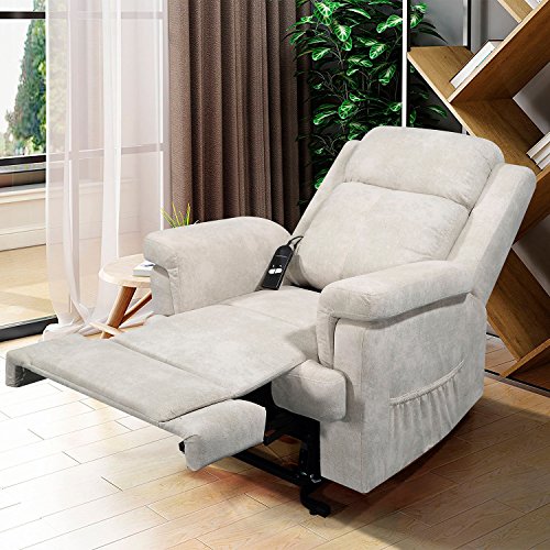 Novohogar Sillón Reclinable Praga con Muelle Ensacado, Respaldo Reclinable y Reposapiés Extensible(Plata)