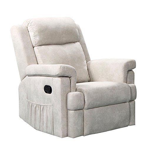 Novohogar Sillón Reclinable Praga con Muelle Ensacado, Respaldo Reclinable y Reposapiés Extensible(Plata)