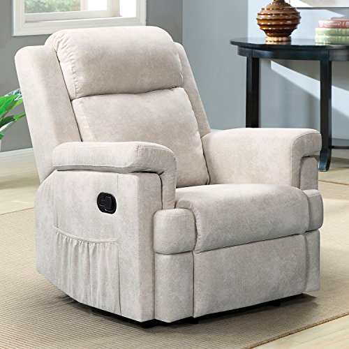 Novohogar Sillón Reclinable Praga con Muelle Ensacado, Respaldo Reclinable y Reposapiés Extensible(Plata)