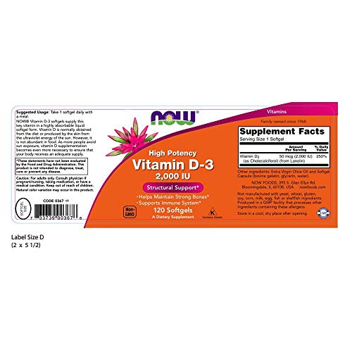 Now Vitamina D3 2.000Ui 120Perl Now 1 Unidad 300 g