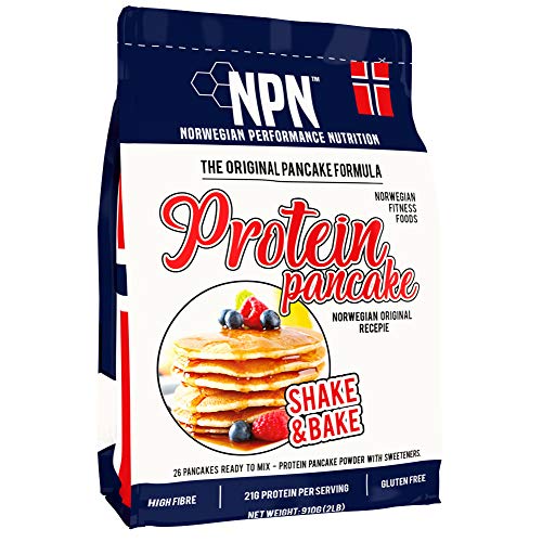 NPN Protein Pancake mix | panqueque de proteína en polvo | Fórmula sin gluten | Fuente de triple proteína | Agite y hornee 26 panqueques | 910g Fórmula original de noruega