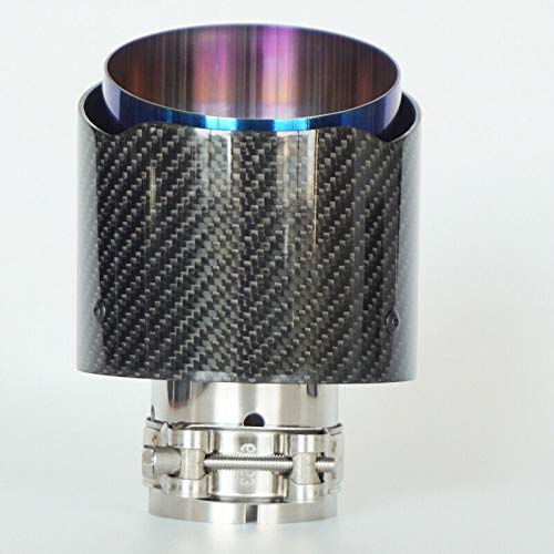 Nrpfell 66-114Mm Kit de Punta de Extremo de Silenciador de Cola de Tubo de Escape de Coche Universal de Fibra de Carbono