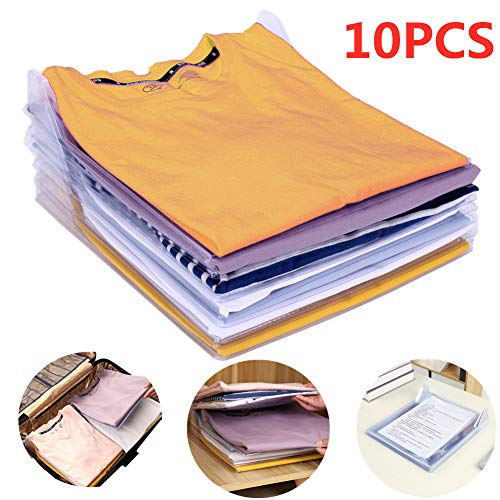 Nšilko Organizador de Armario,Camiseta Carpeta Sistema Antiarruga,tamaño Normal (10PCS)
