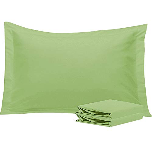 NTBAY Fundas de Almohada Oxford de Microfibra, Paquete de 2 Fundas de Almohada Oxford Antiarrugas y Resistentes a Las Manchas Suaves y Acogedoras, 50x75 cm, Verde Salvia