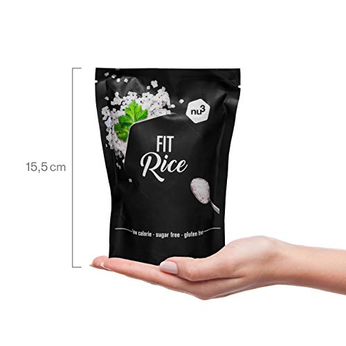 nu3 Arroz Fit - 350 g de arroz konjac bajo en calorías - 14 kcal en cada porción - Natural rice con glucomanano - Granos de arroz sin gluten y sin azúcar - Guarnición perfecta