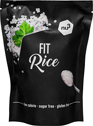 nu3 Arroz Fit - 350 g de arroz konjac bajo en calorías - 14 kcal en cada porción - Natural rice con glucomanano - Granos de arroz sin gluten y sin azúcar - Guarnición perfecta
