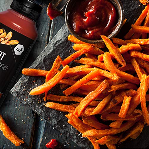 nu3 Salsa de tomate low carb - 265 ml de salsa sin gluten, azúcar ni grasa - Baja en calorías y carbohidratos - Alternativa sana al kétchup - Sabor natural a tomate, vinagre y especies