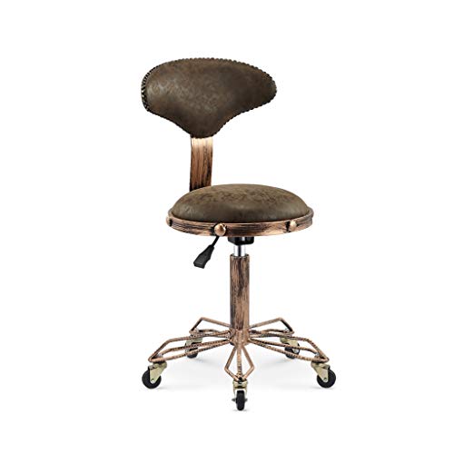 NUBAO Taburete De Trabajo, Silla De Trabajo, Silla Para Computadora, Asiento De Esponja Respaldo Alto Barra De Acero 5 Garras Giro Elevación Belleza Tatuaje Clínica De Peluquería Taburete 51-65cm 5 Co