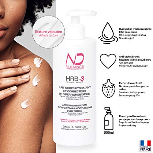 NUBIANCE - Loción Corporal Ultra Hidratante y Unificante (500ml) - Piel Seca y Extra Seca, Negra, Antimanchas, Crema Cuerpo