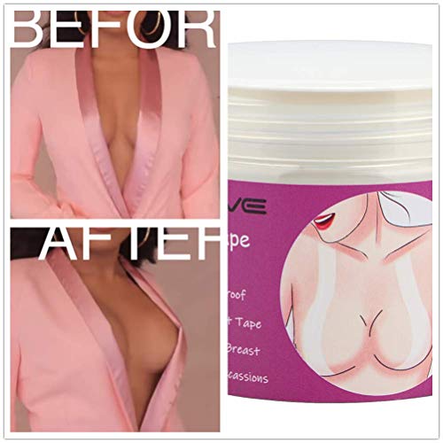 Nueva cinta para el pecho Cinta invisible para levantar el pecho Cinta médica transparente para el pecho Cinta para el sujetador sin tirantes Cinta diseñada para Boby Skin Kim K's Secret (33FT)