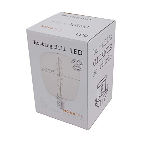 NUEVA Colección 2020-21 de NOVATEK - Lámpara Techo - con Bombilla GIGANTE de LED Hecho a MANO, idea para Salón, Comedor, Dormitorio, Vintage, Restaurante, Bar, etc. Modelo: NOTTING HILL (GOLD)