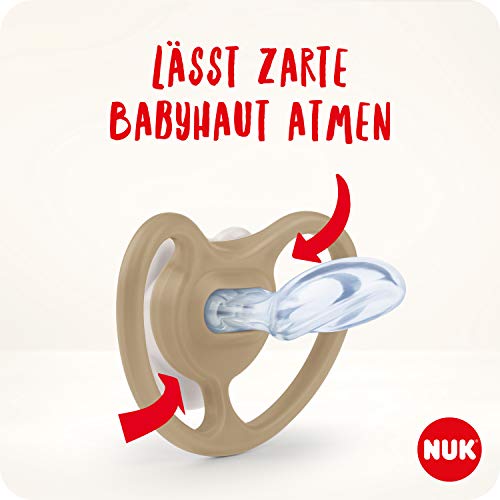 NUK Space chupete, en forma de mandíbula, 0-6 meses, silicona, koala y tigre ,, 2 piezas