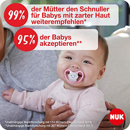 NUK Space chupete, en forma de mandíbula, 0-6 meses, silicona, koala y tigre ,, 2 piezas