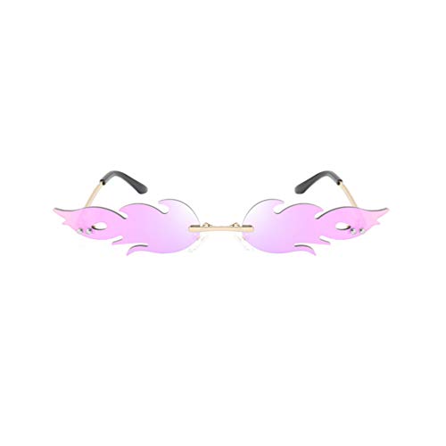 NUOBESTY Gafas con Forma de Fuego Gafas de Sol con Forma de Llama Anteojos Anteojos Favores de Fiesta Accesorios de Foto Cosplay Disfraz de Vestir Morado