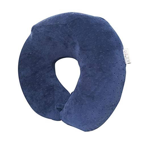 Nuokix Viaje Azul de la Almohadilla, for el Cuello Chin, Lumbar y la Pierna de Apoyo for Viajar por avión, autobús, Tren o en casa Ajustable-A Accesorios de Viaje Almohada