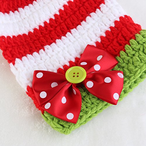 NUOLUX Disfraz Fotografía Props Crochet Sombrero y Ropa para Bebé en Navidad Día