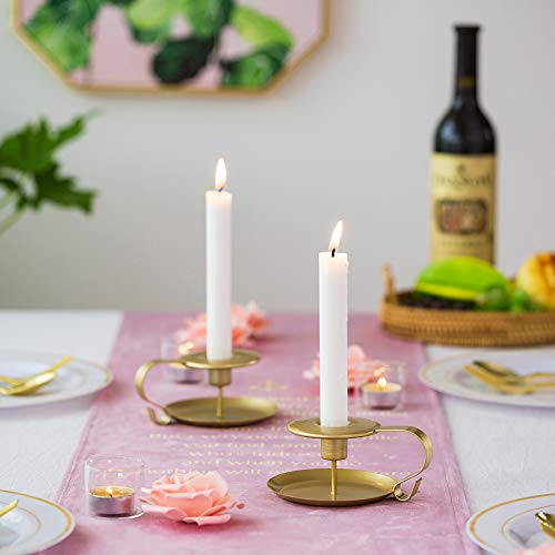 Nuptio Cónicos Candelabros con Candelabros, Candelabros de Mesa Dorados para la Ceremonia de la Fiesta Bodas, Soporte de Velas para la Exhibición Decoración del Comedor Navidad Halloween, 4 Piezas