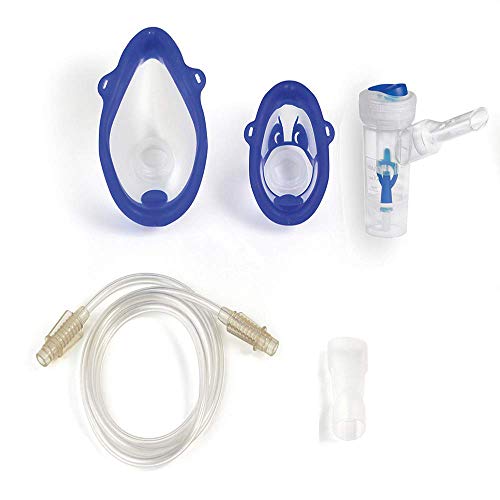 Nuvita NU-0088 - Kit de Reemplazo para Inhalador Nebulizador 5020A – 4 Piezas Incluidas: Ampolla, 2x Máscaras (Adulto y Niño), Tubo de Conexión, 1x Boquilla Completa - Marca Europea