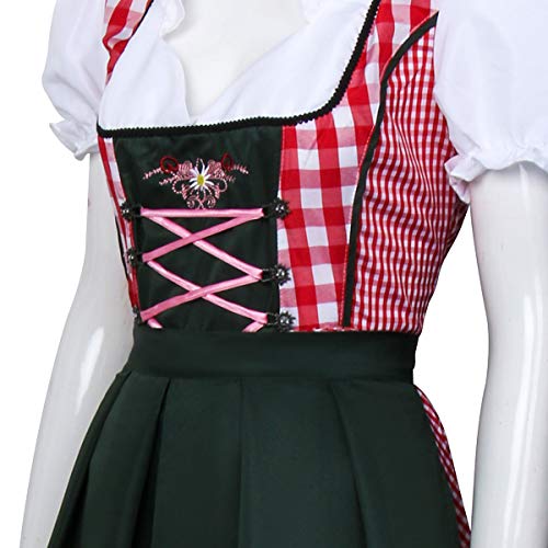 NUWIND - Vestido Dirndl de Oktoberfest para Mujer, Disfraz Fiesta Mujeres Tradicional Manga Corta para Adultos (M)