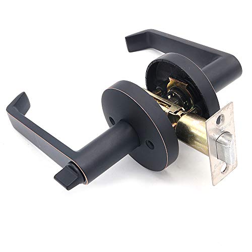 NUZAMAS Cerradura de entrada de la palanca de la puerta, aleación de zinc, cerradura de la puerta de privacidad interior, sin llaves, cerradura, pomo de la manija de la puerta, dormitorio, baño
