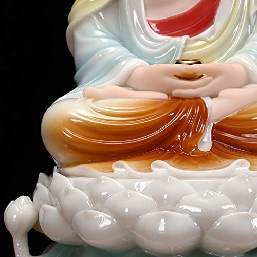 NYKK Estatua de Buda Buda pacífica de mármol Blanco de la decoración de 16 Pulgadas Estatua Estatua Decorativa Buda meditando Buda meditando