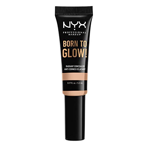 NYX Professional Makeup Corrector de Maquillaje Born to Glow Radiant Concealer, Reduce las Ojeras, Resalta e ilumina tu Mirada, Fórmula Vegana, Tono: Vanilla