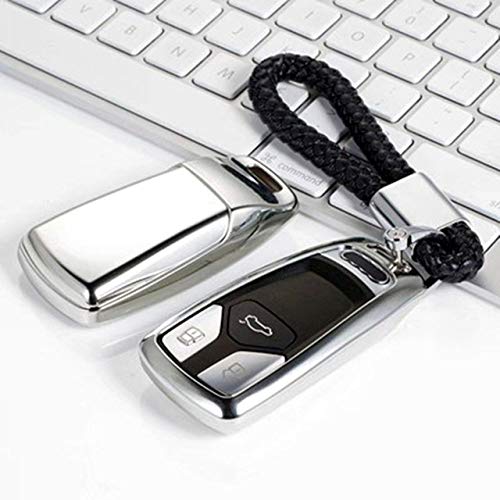 NZGMA Funda de Llave de Coche de TPU Cubierta de protección automática para Audi A4 B9 Q5 Q7 TT TTS 8 2016 S 2017 Colgante de Vidrio Artificial con lágrimas del Cielo,