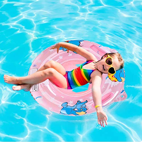 O-Kinee Anillo de Natación Asiento, Flotadores para Bebes Swim Safe Inflable Piscinas Playa Juguetes de Natación Fiesta para Regalo Bebe, Rosado