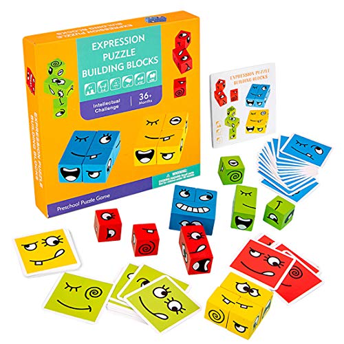 O-Kinee Cubos de Cambio de Cara de Juguete Montessori Juguetes Educativos Bloques Pensamiento Entrenamiento Lógica Rompecabezas Educativos Regalo para Niños en Edad Preescolar