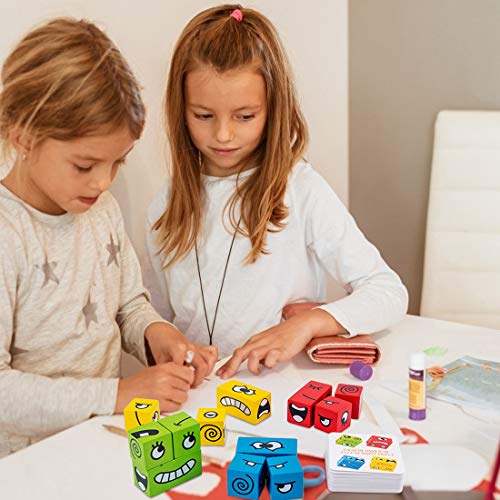 O-Kinee Cubos de Cambio de Cara de Juguete Montessori Juguetes Educativos Bloques Pensamiento Entrenamiento Lógica Rompecabezas Educativos Regalo para Niños en Edad Preescolar