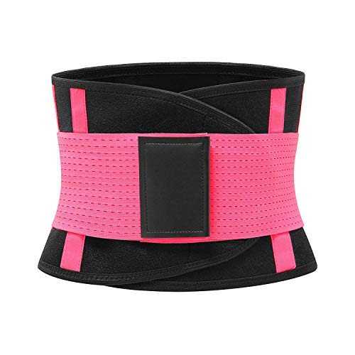 O RLY Faja Reductora Adelgazante para Hombre y Mujer Trimmer de Cintura Cinturón de Sudor,Cinturón de Fitness para acelerar la pérdida de Peso, Quema de Grasa, Efecto Sauna Rosa
