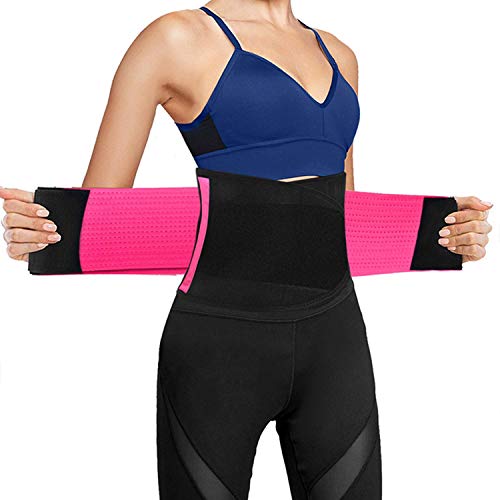 O RLY Faja Reductora Adelgazante para Hombre y Mujer Trimmer de Cintura Cinturón de Sudor,Cinturón de Fitness para acelerar la pérdida de Peso, Quema de Grasa, Efecto Sauna Rosa