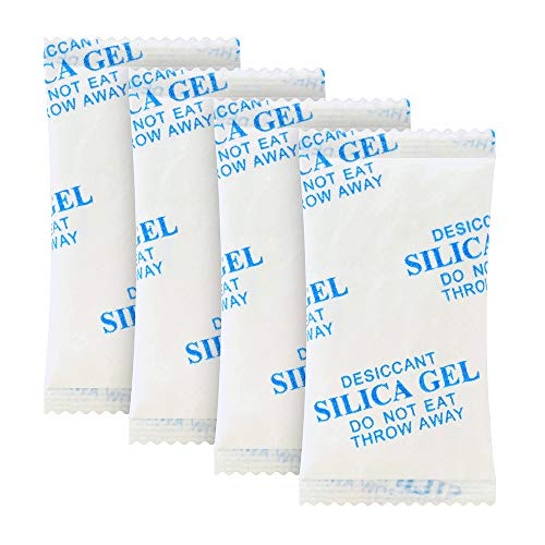 O2frepak 10 Gramos (100 Paquetes) de Gel de sílice desecante Absorbente de Humedad, Conforme a FDA, MIL-D-3463E I & II y DIN 55473.