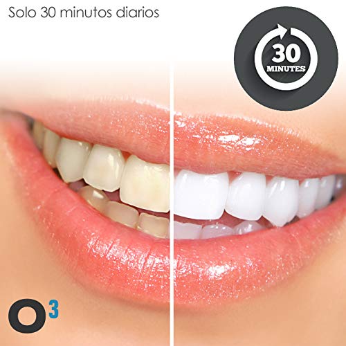 O³ Blanqueador Dental - Tiras Blanqueadoras Dientes 28 Piezas + Arcos Hilo Dental | Tratamiento Para Dientes Blancos 14 Días Con Bandas Blanqueadoras