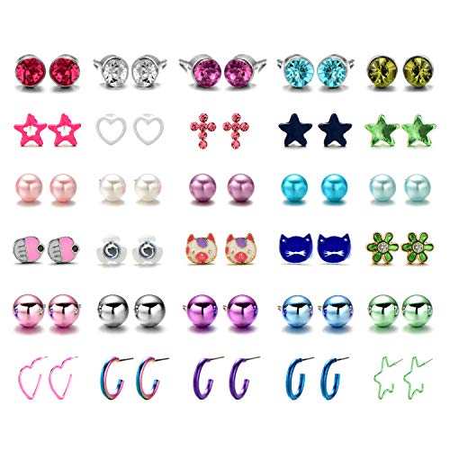 OAONNEA 30 Pares Pendientes Para Niña Hipoalergenicos (30pares)