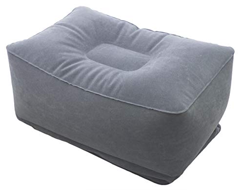ObboMed HR-7330 Almohada Inflable de Viaje para Descanso del Pié de 3 Capas, Almohada Plegable y Ajustable en Altura para Relax de Pies/Piernas; Gris - 45 x 42 x 30 cm
