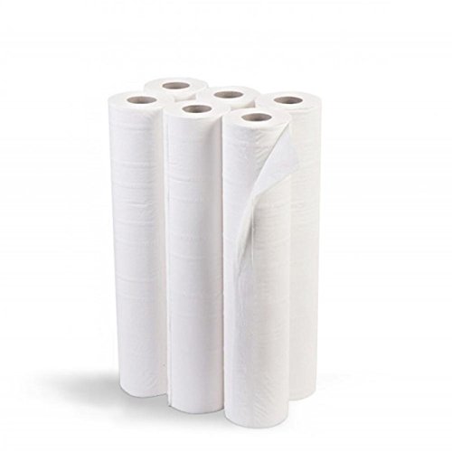 Oblite, Rollo de papel para camillas, Blanco Satinado, Caja con 6 rollos (0'59 x 75 metros, sin precorte, 1'5 Kg)