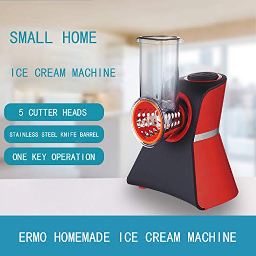OCYE Máquina de Helado casera, Boca de Cinco Ingredientes, máquina de Helado de Ensalada, máquina de Helado y Sorbete, máquina de Yogur Helado, Helado y natillas Gris, Rojo, Verde
