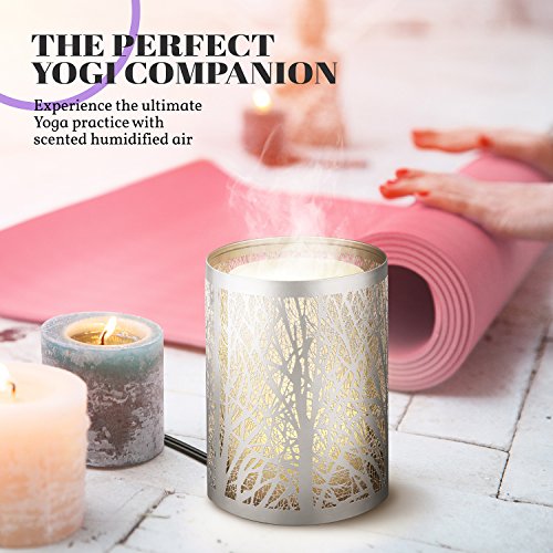 Odoga Difusor de Aceite Esencial de Aromaterapia, Decorativo Humidificador Frío Ultrasónico, Silencioso, de 100mL con Efecto Luz de Vela Blanco Cálido, Mando A Distancia