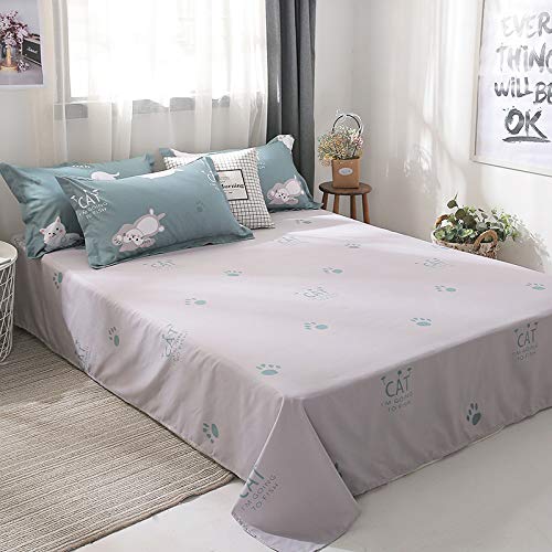 Odot Juego de Ropa de Cama con Funda de Edredón Nórdico de 4 Piezas, Anti-ácaro Defensa Alérgico Cremallera, Microfibra Funda de Almohada, Sábana- Pequeño Fresco (220 * 240cm,Gato Blanco)