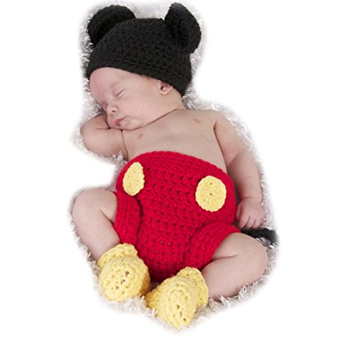 Odziezet Bebé Conjuntos Sombrero Gorro de Punto + Pantalones Disfraz de Animales Unisexo Fotografía Recién Nacido Ropa de Traje