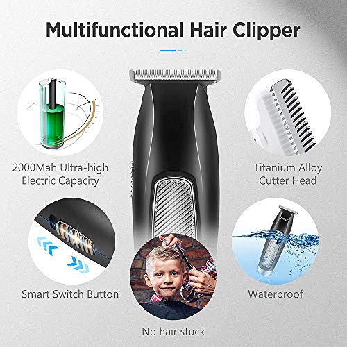 OFAY Juego De Cortapelos para Barba, Cortapelos Profesional, Cortapelo Largo, Cortabarba, Cortapelos Impermeable, Carga USB