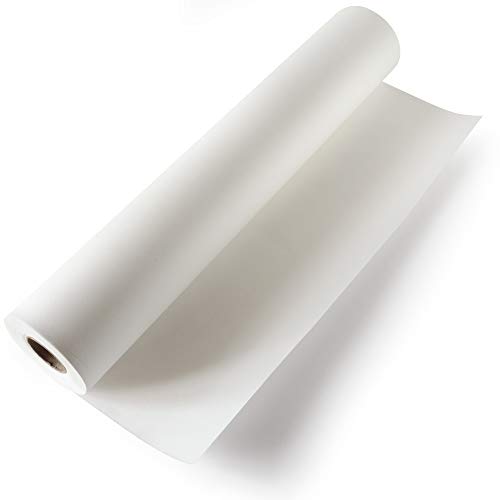 OfficeTree 50 m Rollo de Papel para dibujo 40 cm ancho - 50 g/qm Calidad premium - Blanco - Papel de dibujo para dibujo técnico