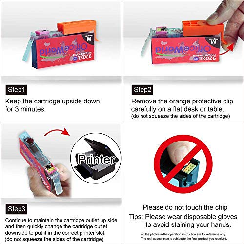 OfficeWorld 920XL Reemplazo para HP 920 Alta Capacidad Cartuchos de tinta Totalmente compatible con HP Officejet 7500A 7500 6000 6500 6500A 7000 (2 Negro, 1 Cian, 1 Magenta, 1 Amarillo)