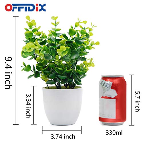 offidix Mini plástico Artificial plantas con jarrón para escritorio de la oficina, hogar y amigos de regalo artificial plantas con macetas de plástico para decoración del hogar