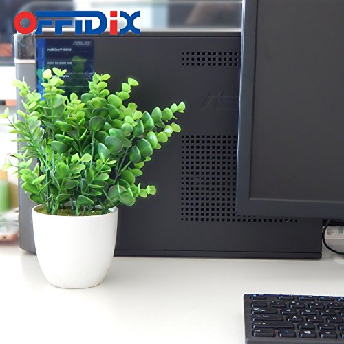 offidix Mini plástico Artificial plantas con jarrón para escritorio de la oficina, hogar y amigos de regalo artificial plantas con macetas de plástico para decoración del hogar