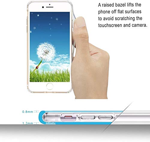 Offly Funda protectora de TPU de silicona suave transparente, patrón lindo y fantasía para Apple iPhone 6 Plus / 6S Plus - Flores de cerezo